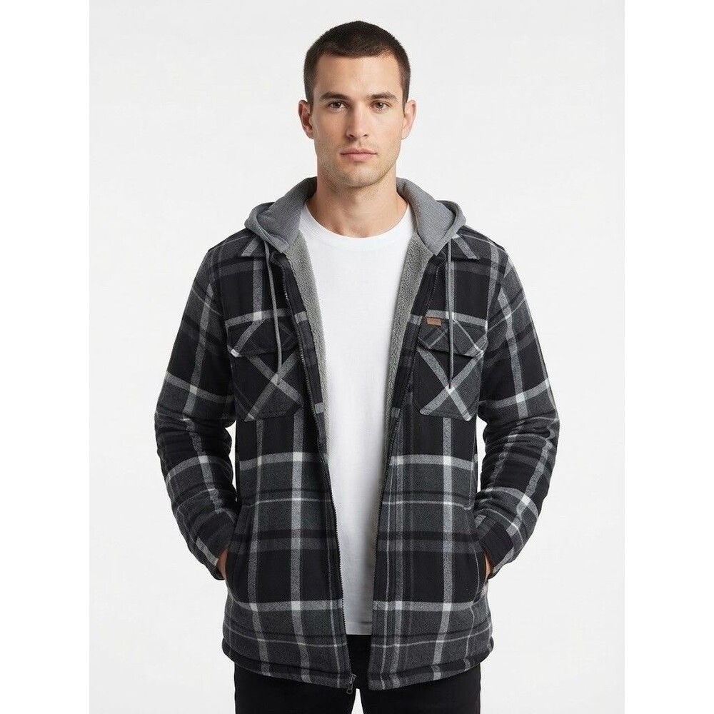 Smiths Workwear Jacket Mens Large Buffalo Plaid Sherpa Fleece Lined Heavyweight